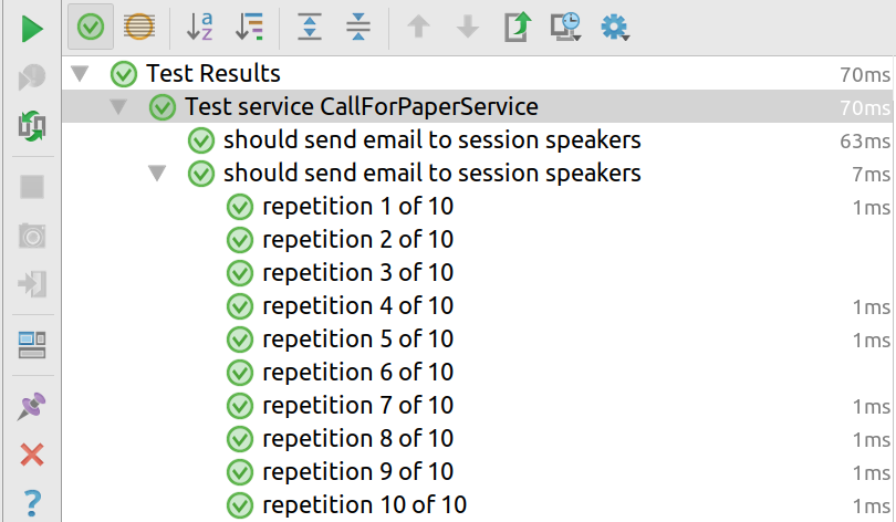 Suite de tests avec RepeatedTest